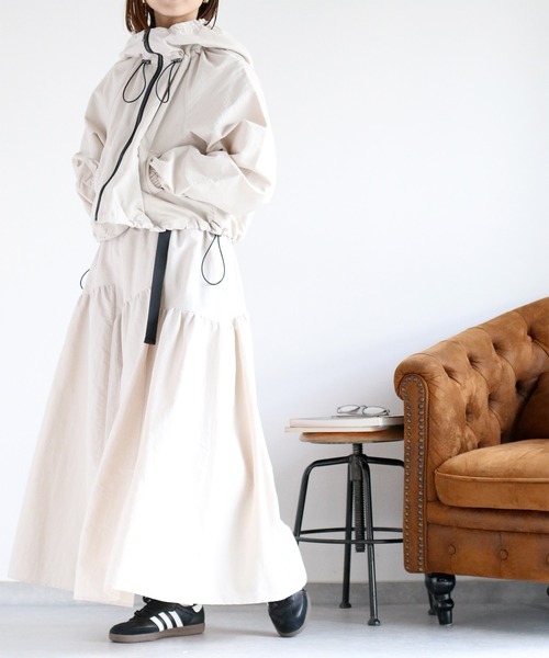 cepo(セポ)の「〈セットアップ可能〉グログランフレアースカート(スカート・レディース・グレー/ブラック/オフホワイト・M)」の12枚目の写真