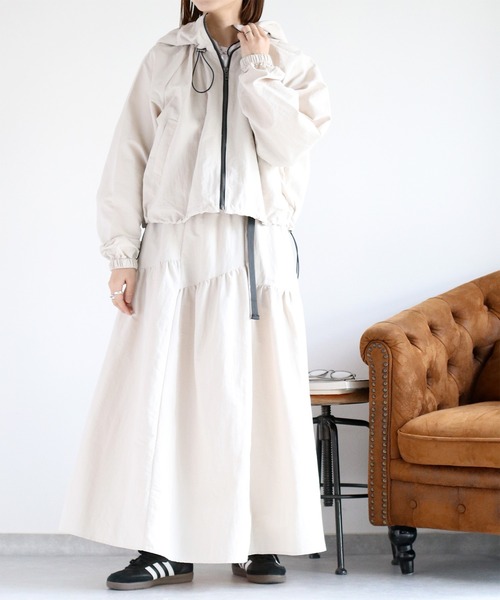 cepo(セポ)の「〈セットアップ可能〉グログランフレアースカート(スカート・レディース・グレー/ブラック/オフホワイト・M)」の18枚目の写真