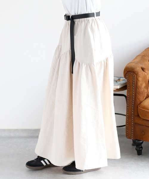 cepo(セポ)の「〈セットアップ可能〉グログランフレアースカート(スカート・レディース・グレー/ブラック/オフホワイト・M)」の7枚目の写真