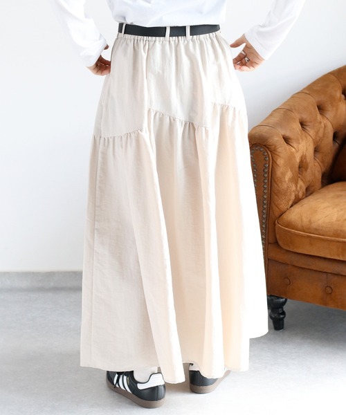 cepo(セポ)の「〈セットアップ可能〉グログランフレアースカート(スカート・レディース・グレー/ブラック/オフホワイト・M)」の8枚目の写真