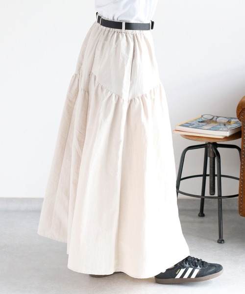 cepo(セポ)の「〈セットアップ可能〉グログランフレアースカート(スカート・レディース・グレー/ブラック/オフホワイト・M)」の9枚目の写真