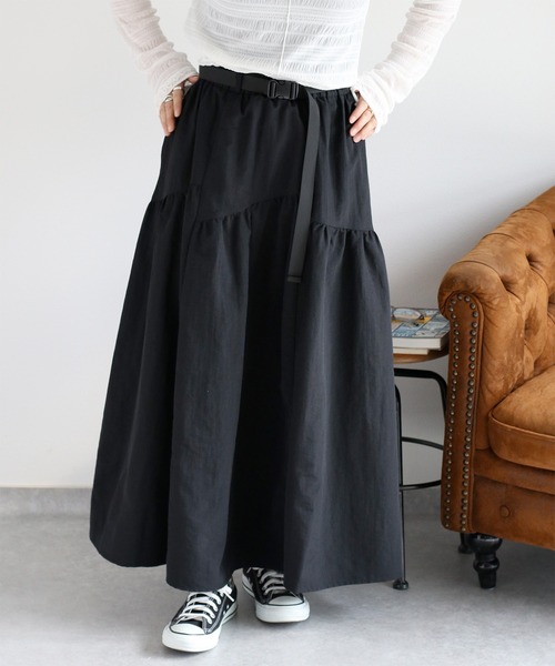 cepo(セポ)の「〈セットアップ可能〉グログランフレアースカート(スカート・レディース・グレー/ブラック/オフホワイト・M)」の20枚目の写真