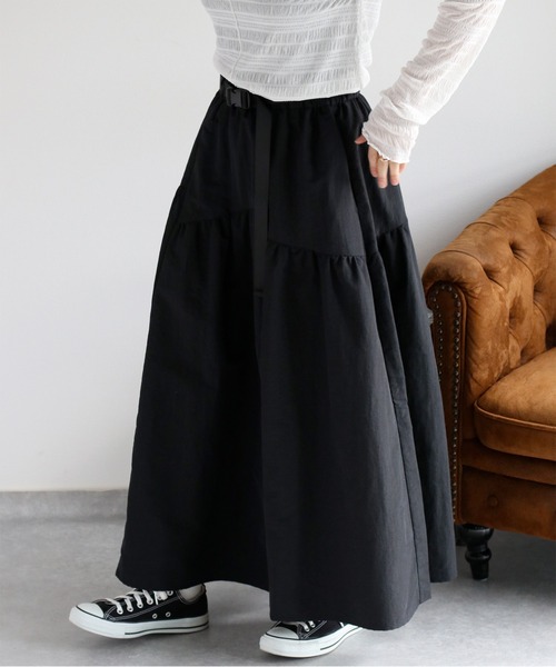 cepo(セポ)の「〈セットアップ可能〉グログランフレアースカート(スカート・レディース・グレー/ブラック/オフホワイト・M)」の21枚目の写真