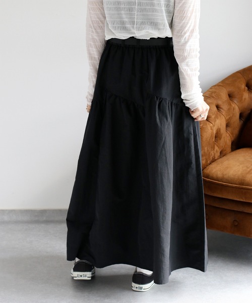 cepo(セポ)の「〈セットアップ可能〉グログランフレアースカート(スカート・レディース・グレー/ブラック/オフホワイト・M)」の22枚目の写真