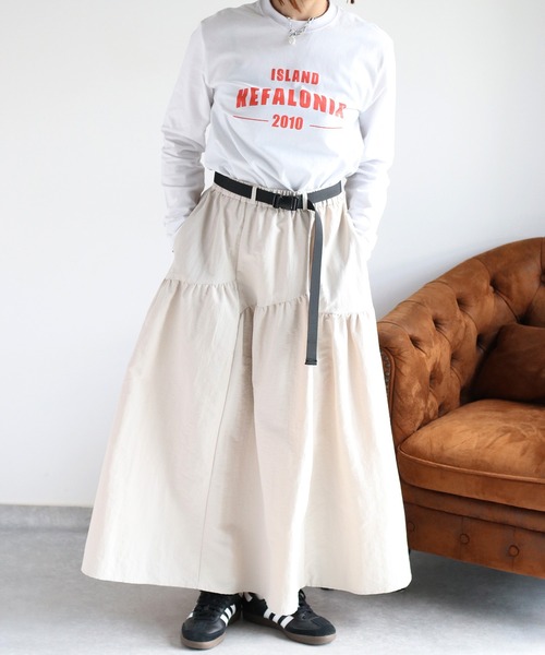 cepo(セポ)の「〈セットアップ可能〉グログランフレアースカート(スカート・レディース・グレー/ブラック/オフホワイト・M)」の11枚目の写真