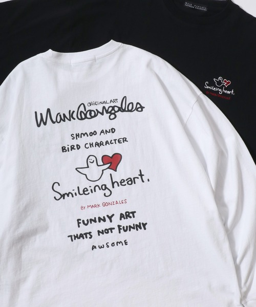 Mark Gonzales(マーク・ゴンザレス)の「2026AW MARK GONZALES/マークゴンザレス オーバーサイズ ワンポイント刺繍 袖プリント バックプリント ロングスリーブTシャツ レディース メンズ(Tシャツ/カットソー・メンズ・ホワイト系その他3/ホワイト系その他/ホワイト/ブラック系その他/ホワイト系その他2/ブラック系その他3/ブラック/ブラック系その他2/ホワイト系その他4/ブラック系その他5/ホワイト系その他5/ブラック系その他4/ブラック系その他6/ホワイト系その他6/ブラウン系その他/ブラック系その他7・M/L/LL)」の3枚目の写真