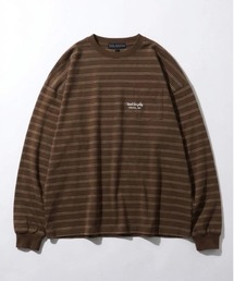 2026AW MARK GONZALES/マークゴンザレス オーバーサイズ ワンポイント刺繍 袖プリント バックプリント ロングスリーブTシャツ レディース メンズ