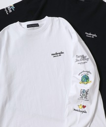 Mark Gonzales（マーク・ゴンザレス）の「2025AW MARK GONZALES/マークゴンザレス オーバーサイズ ワンポイント刺繍 袖プリント バックプリント ロングスリーブTシャツ レディース メンズ 長袖（Tシャツ/カットソー・メンズ）」