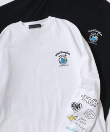 2026AW MARK GONZALES/マークゴンザレス オーバーサイズ ワンポイント刺繍 袖プリント バックプリント ロングスリーブTシャツ レディース メンズ