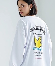 2026AW MARK GONZALES/マークゴンザレス オーバーサイズ ワンポイント刺繍 袖プリント バックプリント ロングスリーブTシャツ レディース メンズ