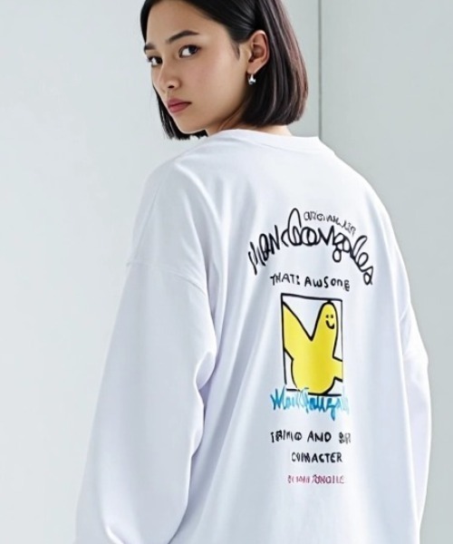 Mark Gonzales(マーク・ゴンザレス)の「2026AW MARK GONZALES/マークゴンザレス オーバーサイズ ワンポイント刺繍 袖プリント バックプリント ロングスリーブTシャツ レディース メンズ(Tシャツ/カットソー・メンズ・ホワイト系その他3/ホワイト系その他/ホワイト/ブラック系その他/ホワイト系その他2/ブラック系その他3/ブラック/ブラック系その他2/ホワイト系その他4/ブラック系その他5/ホワイト系その他5/ブラック系その他4/ブラック系その他6/ホワイト系その他6/ブラウン系その他/ブラック系その他7・M/L/LL)」の7枚目の写真