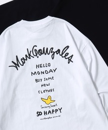 Mark Gonzales（マーク・ゴンザレス）の「2026SS MARK GONZALES マークゴンザレス オーバーサイズ ワンポイント刺繍 袖プリント バックプリント ロングスリーブTシャツ レディース メンズ（Tシャツ/カットソー）」