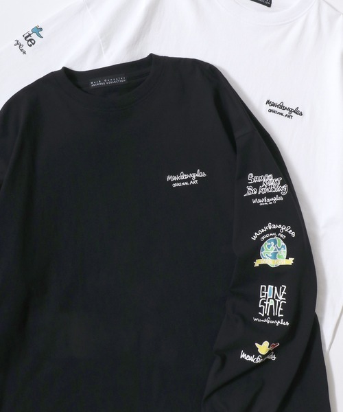 Mark Gonzales(マーク・ゴンザレス)の「2026AW MARK GONZALES/マークゴンザレス オーバーサイズ ワンポイント刺繍 袖プリント バックプリント ロングスリーブTシャツ レディース メンズ(Tシャツ/カットソー・メンズ・ホワイト系その他3/ホワイト系その他/ホワイト/ブラック系その他/ホワイト系その他2/ブラック系その他3/ブラック/ブラック系その他2/ホワイト系その他4/ブラック系その他5/ホワイト系その他5/ブラック系その他4/ブラック系その他6/ホワイト系その他6/ブラウン系その他/ブラック系その他7・M/L/LL)」の11枚目の写真