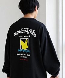 Mark Gonzales（マーク・ゴンザレス）の「2026SS MARK GONZALES/マークゴンザレス オーバーサイズ ワンポイント刺繍 袖プリント バックプリント ロングスリーブTシャツ レディース メンズ（Tシャツ/カットソー）」
