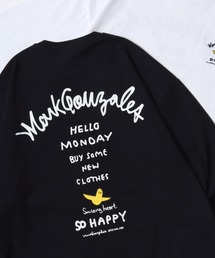 Mark Gonzales（マーク・ゴンザレス）の「2026SS MARK GONZALES マークゴンザレス オーバーサイズ ワンポイント刺繍 袖プリント バックプリント ロングスリーブTシャツ レディース メンズ（Tシャツ/カットソー）」
