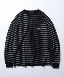 Mark Gonzales（マーク・ゴンザレス）の「2026SS MARK GONZALES/マークゴンザレス オーバーサイズ ワンポイント刺繍 袖プリント バックプリント ロングスリーブTシャツ レディース メンズ（Tシャツ/カットソー）」