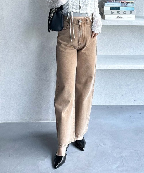 archives（アルシーヴ）の「カラーストレートデニム（デニムパンツ・レディース・ベージュ・SMALL/MEDIUM）」の2枚目の写真