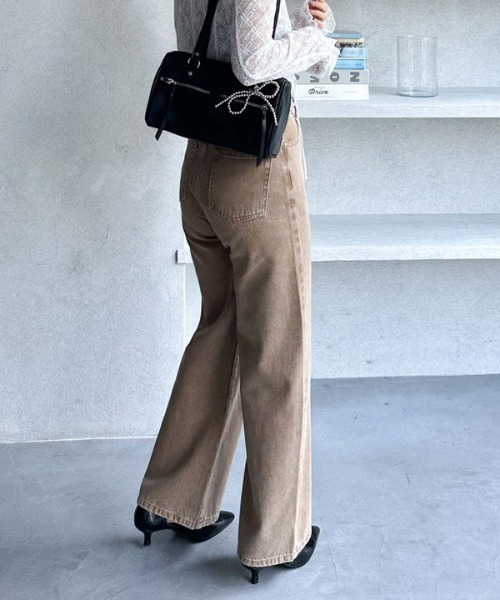 archives（アルシーヴ）の「カラーストレートデニム（デニムパンツ・レディース・ベージュ・SMALL/MEDIUM）」の4枚目の写真