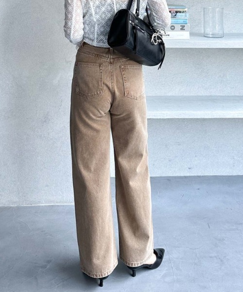 archives（アルシーヴ）の「カラーストレートデニム（デニムパンツ・レディース・ベージュ・SMALL/MEDIUM）」の5枚目の写真