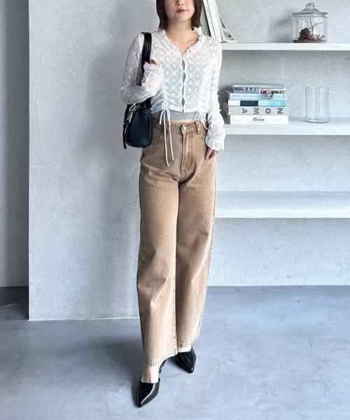 archives（アルシーヴ）の「カラーストレートデニム（デニムパンツ・レディース・ベージュ・SMALL/MEDIUM）」の6枚目の写真