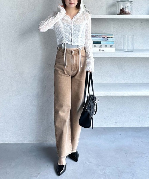 archives（アルシーヴ）の「カラーストレートデニム（デニムパンツ・レディース・ベージュ・SMALL/MEDIUM）」の7枚目の写真