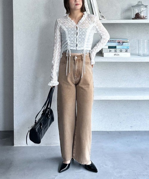 archives（アルシーヴ）の「カラーストレートデニム（デニムパンツ・レディース・ベージュ・SMALL/MEDIUM）」の8枚目の写真