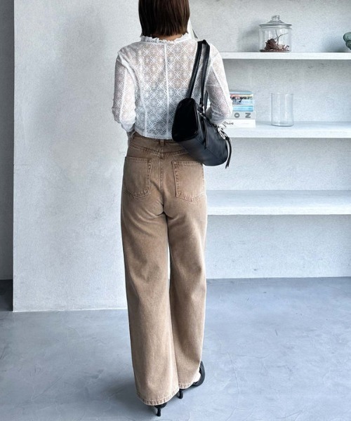 archives（アルシーヴ）の「カラーストレートデニム（デニムパンツ・レディース・ベージュ・SMALL/MEDIUM）」の9枚目の写真