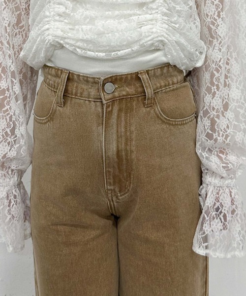 archives（アルシーヴ）の「カラーストレートデニム（デニムパンツ・レディース・ベージュ・SMALL/MEDIUM）」の16枚目の写真