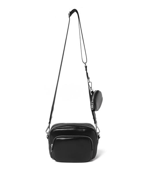 WEGO(ウィゴー)の「WEGO/サークルポーチ付きスクエアショルダー(ショルダーバッグ・レディース・ブラック/ブルー系その他/その他1/レッド・FREE)」の14枚目の写真