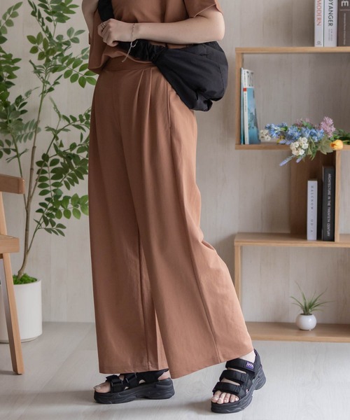 NAVY（ネイビー）の「nAvy SARARI ワイドパンツ（その他パンツ・レディース・グリーン/オレンジ/ブラック/ライトベージュ/チャコールグレー・L/M）」の5枚目の写真
