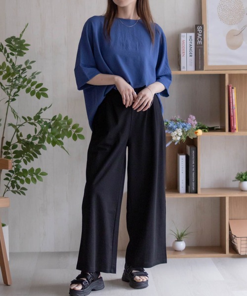 NAVY（ネイビー）の「nAvy SARARI ワイドパンツ（その他パンツ・レディース・グリーン/オレンジ/ブラック/ライトベージュ/チャコールグレー・L/M）」の9枚目の写真