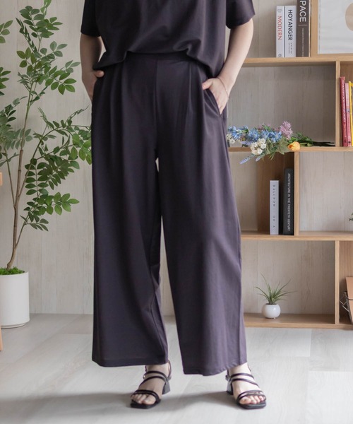 NAVY（ネイビー）の「nAvy SARARI ワイドパンツ（その他パンツ・レディース・グリーン/オレンジ/ブラック/ライトベージュ/チャコールグレー・L/M）」の7枚目の写真