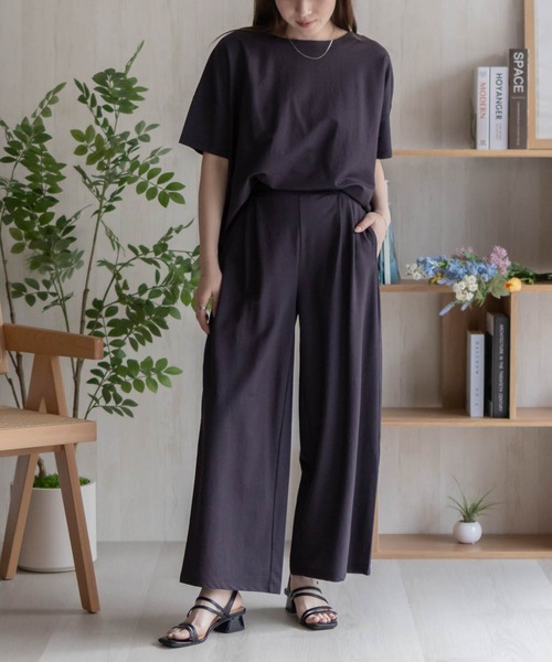 NAVY（ネイビー）の「nAvy SARARI ワイドパンツ（その他パンツ・レディース・グリーン/オレンジ/ブラック/ライトベージュ/チャコールグレー・L/M）」の6枚目の写真