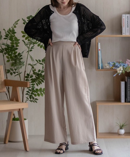 NAVY（ネイビー）の「nAvy SARARI ワイドパンツ（その他パンツ・レディース・グリーン/オレンジ/ブラック/ライトベージュ/チャコールグレー・L/M）」の14枚目の写真