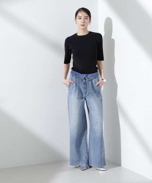 NANO universe（ナノユニバース）の「コルセットバギーデニム（デニムパンツ・レディース・ライトブルー・S/M）」の2枚目の写真