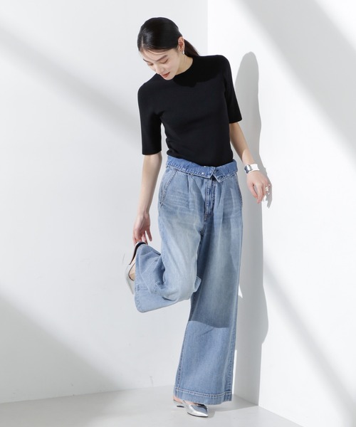 NANO universe（ナノユニバース）の「コルセットバギーデニム（デニムパンツ・レディース・ライトブルー・S/M）」の3枚目の写真