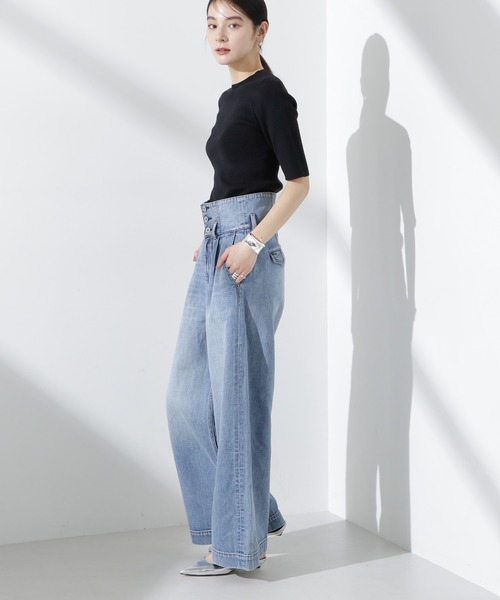 NANO universe（ナノユニバース）の「コルセットバギーデニム（デニムパンツ・レディース・ライトブルー・S/M）」の8枚目の写真