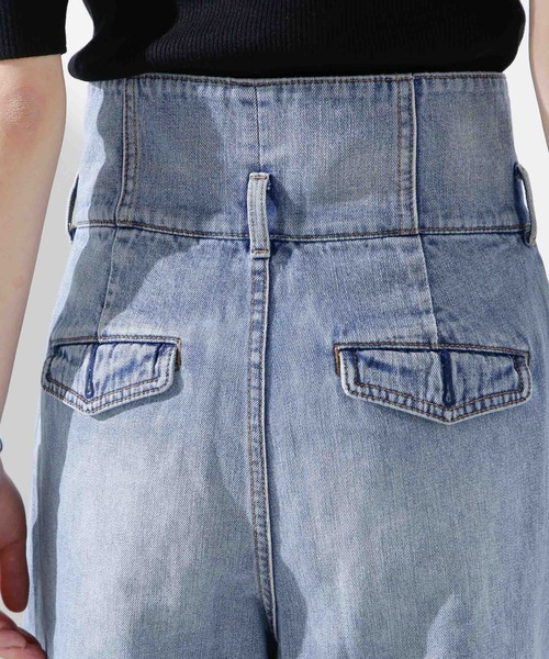 NANO universe（ナノユニバース）の「コルセットバギーデニム（デニムパンツ・レディース・ライトブルー・S/M）」の13枚目の写真