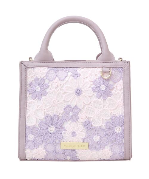 Maison de FLEUR(メゾンドフルール)の「フラワーレース2Wayスクエアトートバッグ(トートバッグ・レディース・ラベンダー/アイボリー・FREE)」の11枚目の写真