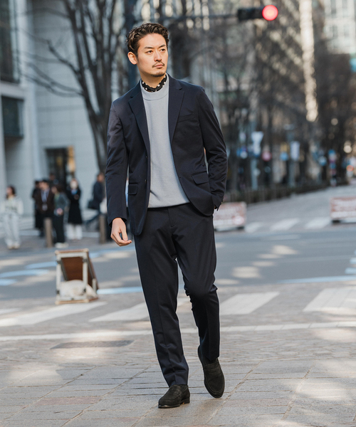 EDIFICE（エディフィス）の「ハイツイスト ジャージー スラックス 【セットアップ着用可能】（スラックス・メンズ・ネイビー/ベージュ/チャコールグレー・MEDIUM/SMALL/X-SMALL/XX-LARGE/X-LARGE/LARGE）」の4枚目の写真