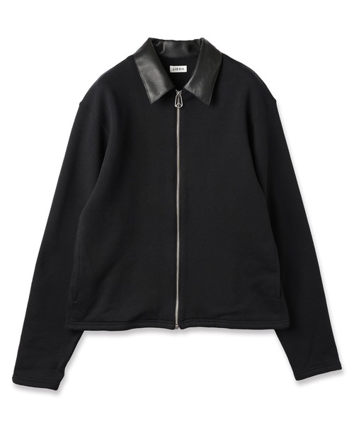 Jieda(ジエダ)の「LEATHER COLLAR SWEAT ZIP JACKET(ブルゾン・メンズ・ブラック・2/1)」の4枚目の写真