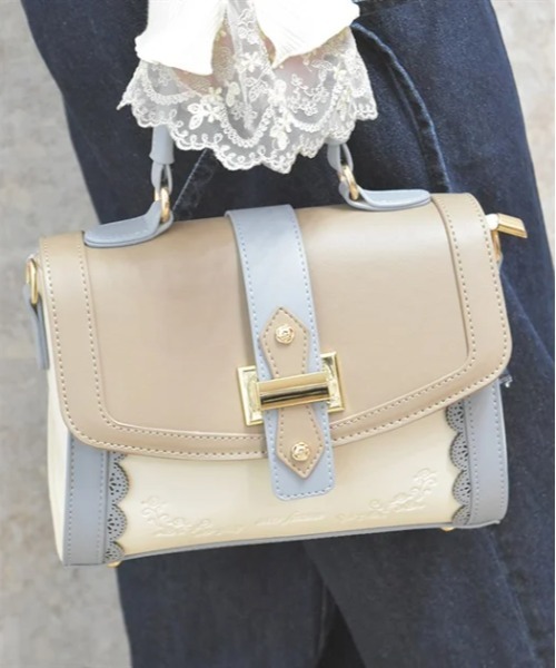 axes femme（アクシーズファム）の「配色フラップミニバッグ（ショルダーバッグ・レディース・ワイン/ベージュ/ブラウン・FREE）」の2枚目の写真