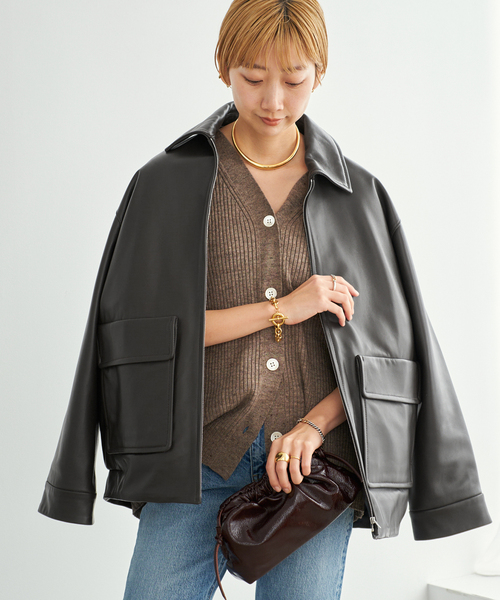 R’IAM レザーブルゾン セール】R'IAM レザーブルゾン（ライダースジャケット）｜Plage