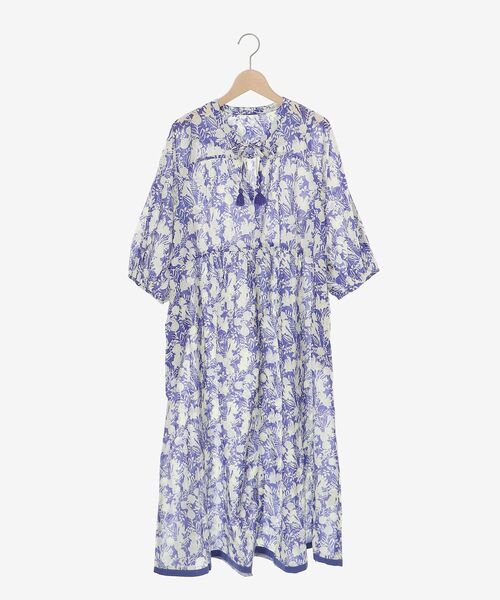 le.coeur blanc（ルクールブラン）の「Fanaka別注バイカラーフラワーワンピース（ワンピース・レディース・ブルー/ブラック・38）」の3枚目の写真