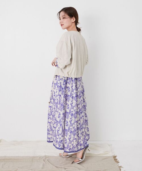 le.coeur blanc（ルクールブラン）の「Fanaka別注バイカラーフラワーワンピース（ワンピース・レディース・ブルー/ブラック・38）」の10枚目の写真