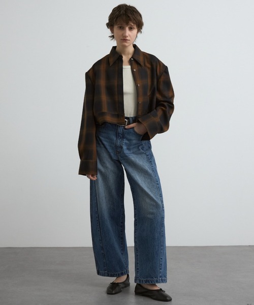 CREDONA(クレドナ)の「ROME CHECK SHIRT JACKET/ローマチェックシャツジャケット(その他アウター・レディース・ブルー/ブラック・FREE)」の3枚目の写真