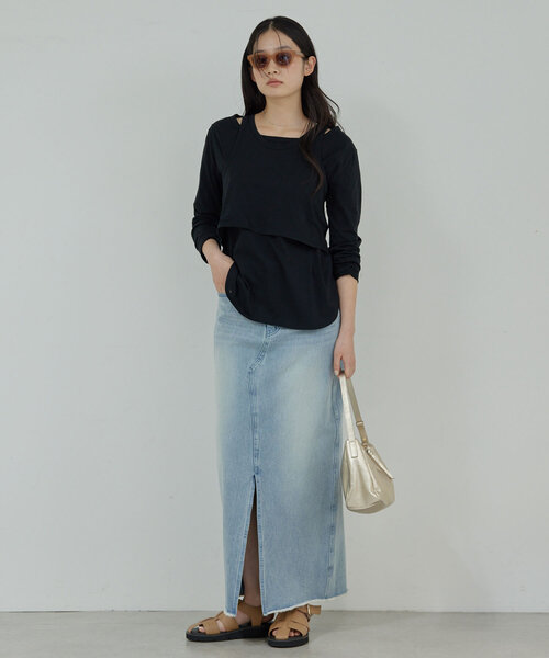 GALLARDAGALANTE レイヤードカットソー GALLARDAGALANTE（ガリャルダガランテ）の「レイヤード