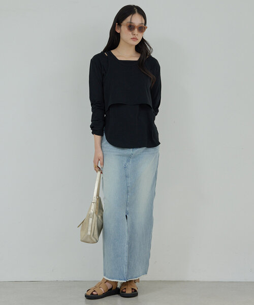 GALLARDAGALANTE レイヤードカットソー GALLARDAGALANTE（ガリャルダガランテ）の「レイヤード