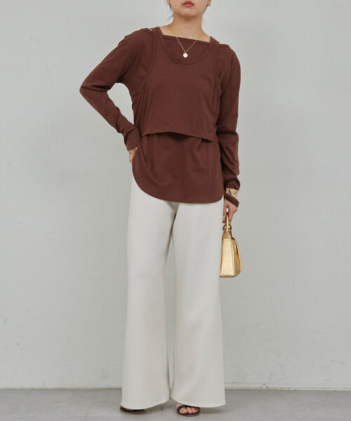 GALLARDAGALANTE レイヤードカットソー GALLARDAGALANTE（ガリャルダガランテ）の「レイヤード