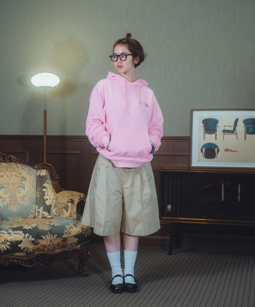 common gull products.（コモンガルプロダクツ）の「CONVENIENCEYOUNG×common gull products. people and animals hoodie（パーカー・レディース・オートミール/スミクロ/ピンク系・SMALL/MEDIUM/LARGE）」の6枚目の写真